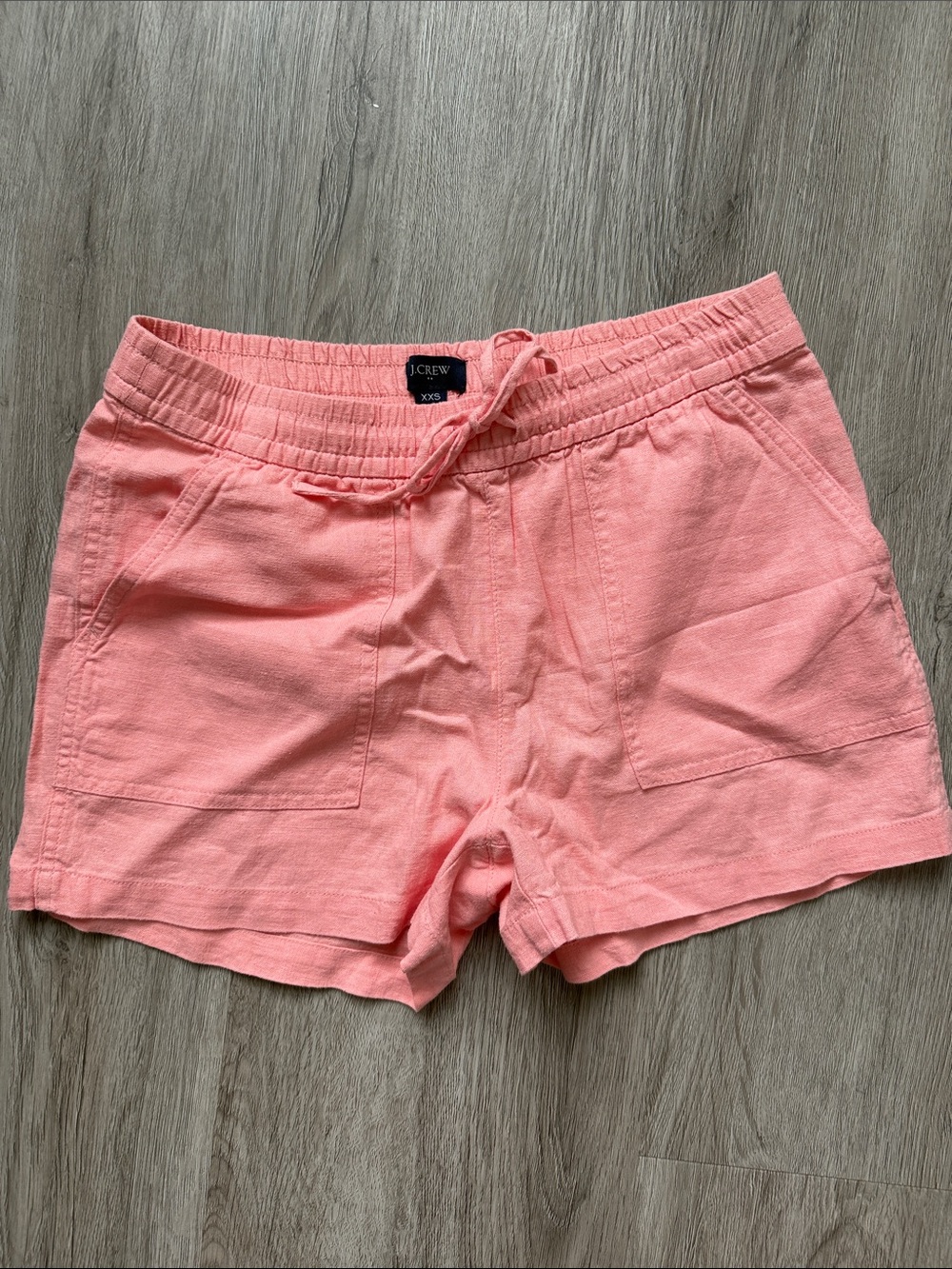 J. Crew Coral Drawstring Linen-Blend Women's Athletic Shorts